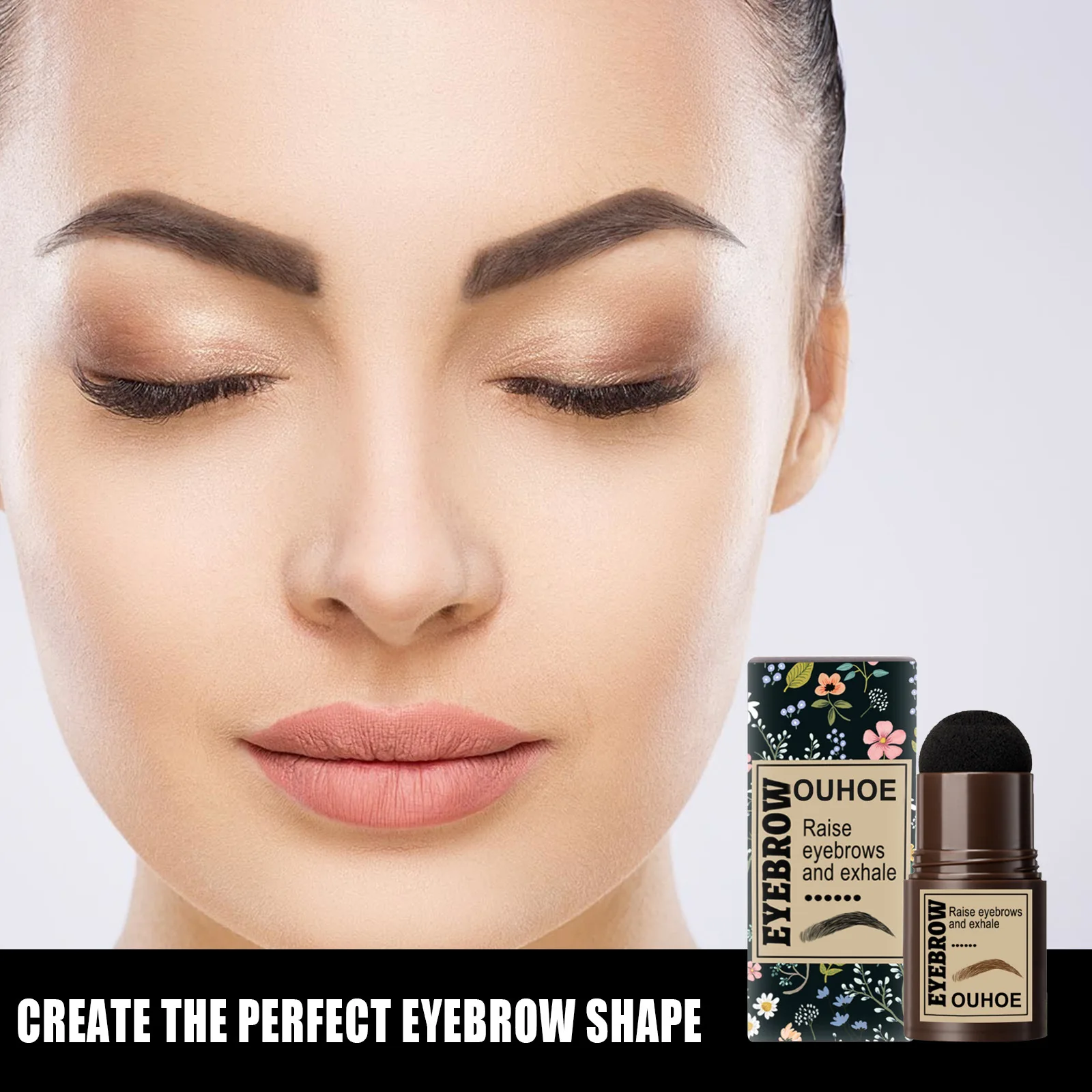 OUHOE Wenkbrauw Stempel Lijsterige Brow Print Lui Waterdicht Transpiratie Make-up En Haarlijn Schaduw Poeder 2 stuks