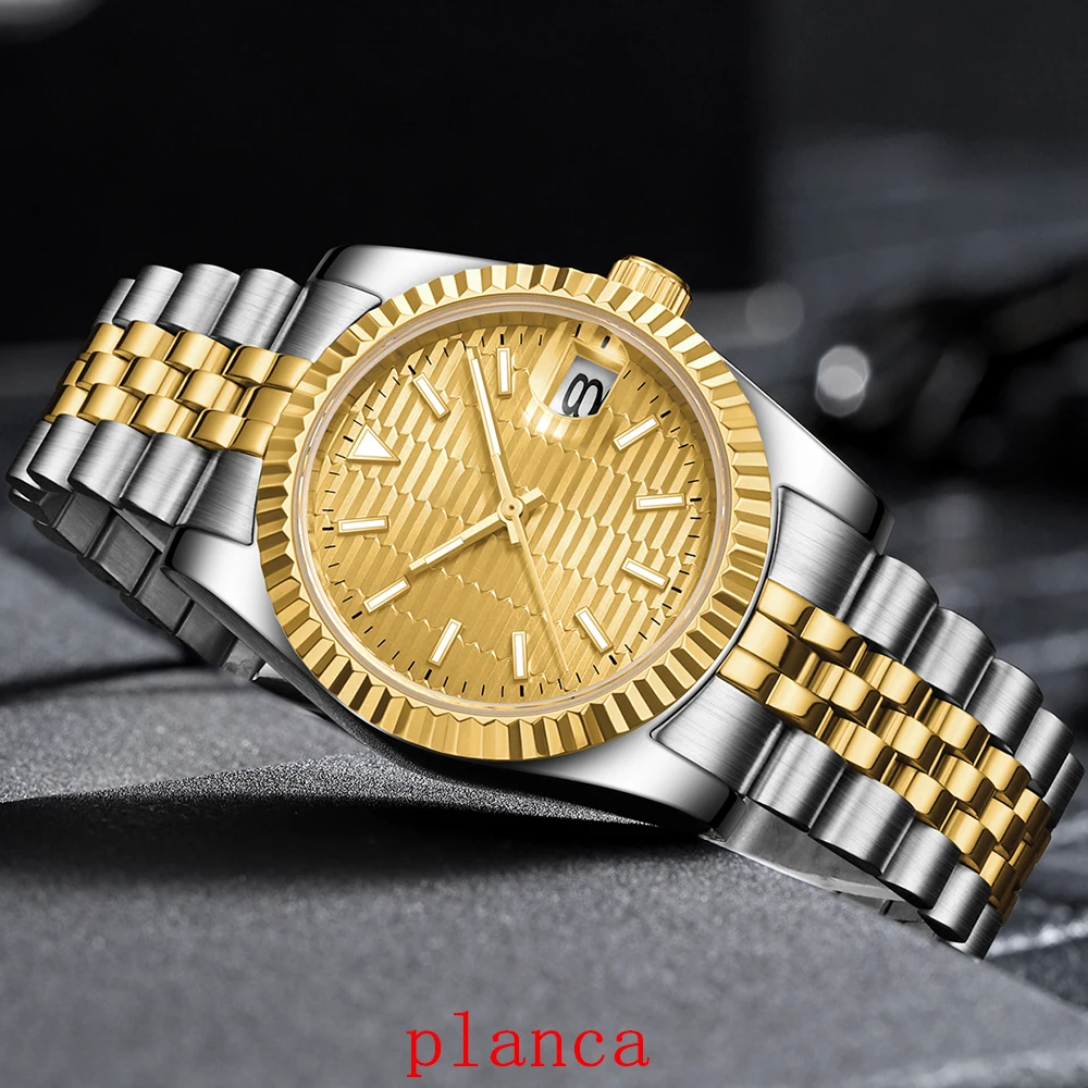 Orologio meccanico automatico NH35 da uomo 36 mm/39 mm, diametro vetro zaffiro, orologio casual