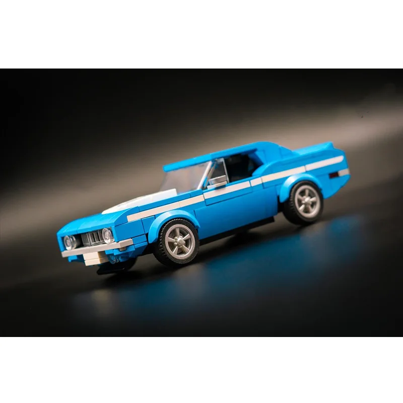 366 Parts MOC Building Block Model Car Blue Challenger Creative Toy For Boys Adults Children Christmas Gift Educational DIY