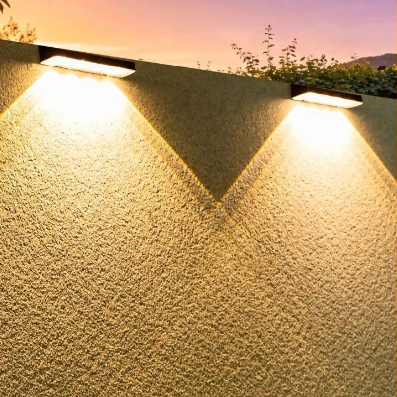 ShinyYing 2-Pack Wall Lamp, 6LED 3-Color Outdoor Light with 2000mAh Battery Yard Fence Stair Pathway Decor