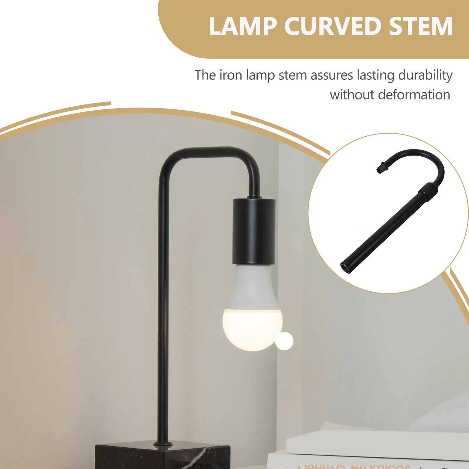 

1pcs Adjustable Curved Lamp Stem For Diy Table Lamp Repair Replacement Lighting Fixture Parts Desk Light Upgrade Night Light