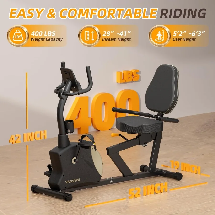 Rower treningowy leżący dla dorosłych i seniorów, rowery leżące do użytku domowego z oporem magnetycznym, Bluetooth i możliwością podłączenia do aplikacji.