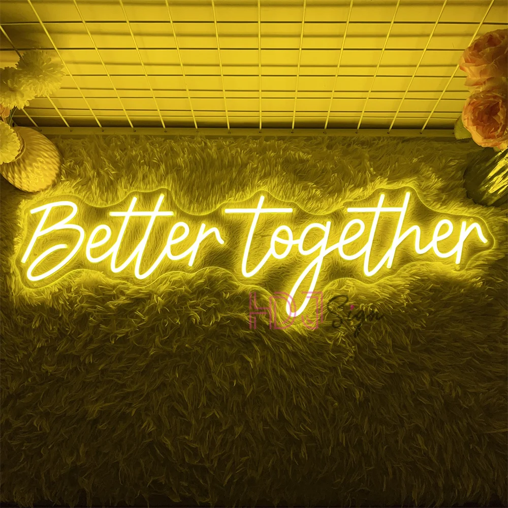 Better Together Neon Led Sign Wall Wedding Party Room Decor Engaged Neon Lights USB Wedding Bedroom Decoration Signs Night Light