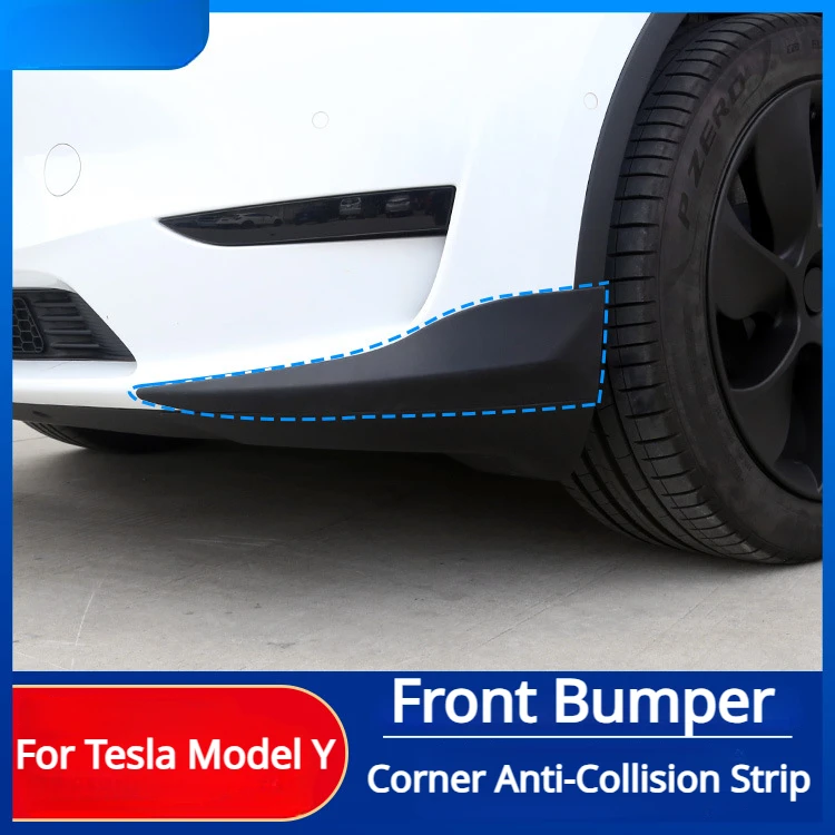 Per Tesla Model Y paraurti anteriore angolo Anti-collisione striscia barra anteriore Crash Cover protettiva Trim accessori modificati nero 2023