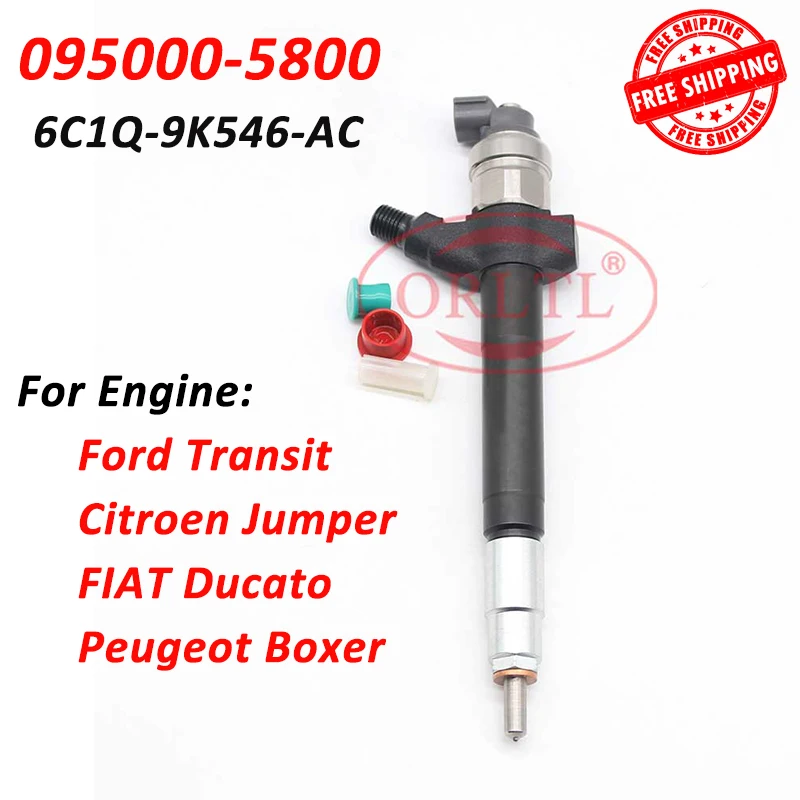 Common Rail Injector 095000-5800 0950005800 Fuel Injection Nozzle 6C1Q-9K546-AC DCRI105800 For Ford Transit 2.2 TDCI