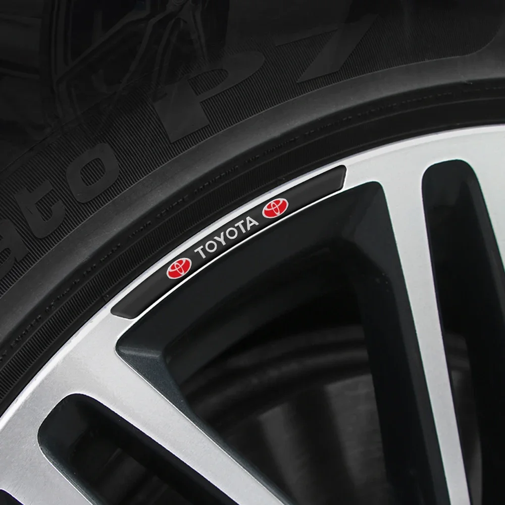 جديد الألومنيوم سيارة شارة التصميم محور عجلات الحافات ملصقات ديكور لتزيين الغرف لتويوتا يارس كورولا أفينسيس Aygo فيتز فيوس يارس مارك-X ميراي #4
