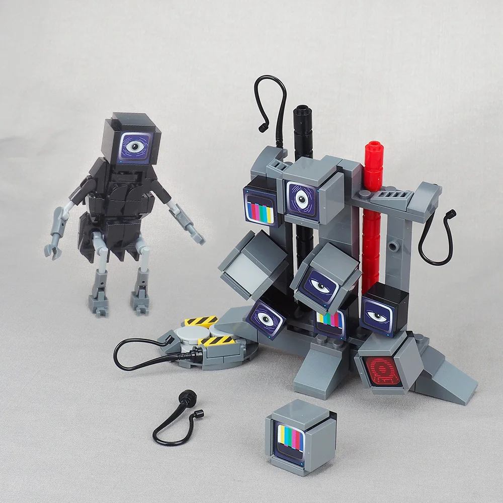 

New Abandoned Factory Mutation Monitoring Wall Mechanical Doctor Platform Building Block Scene Model Small Particle Assembly Toy