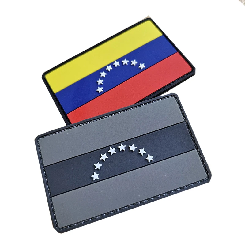 Venezuela  Flag PVC Embroidered Armband Rubber Patch Military Tactical Patch Clothing Personality Accessories Sticker 8*5cm