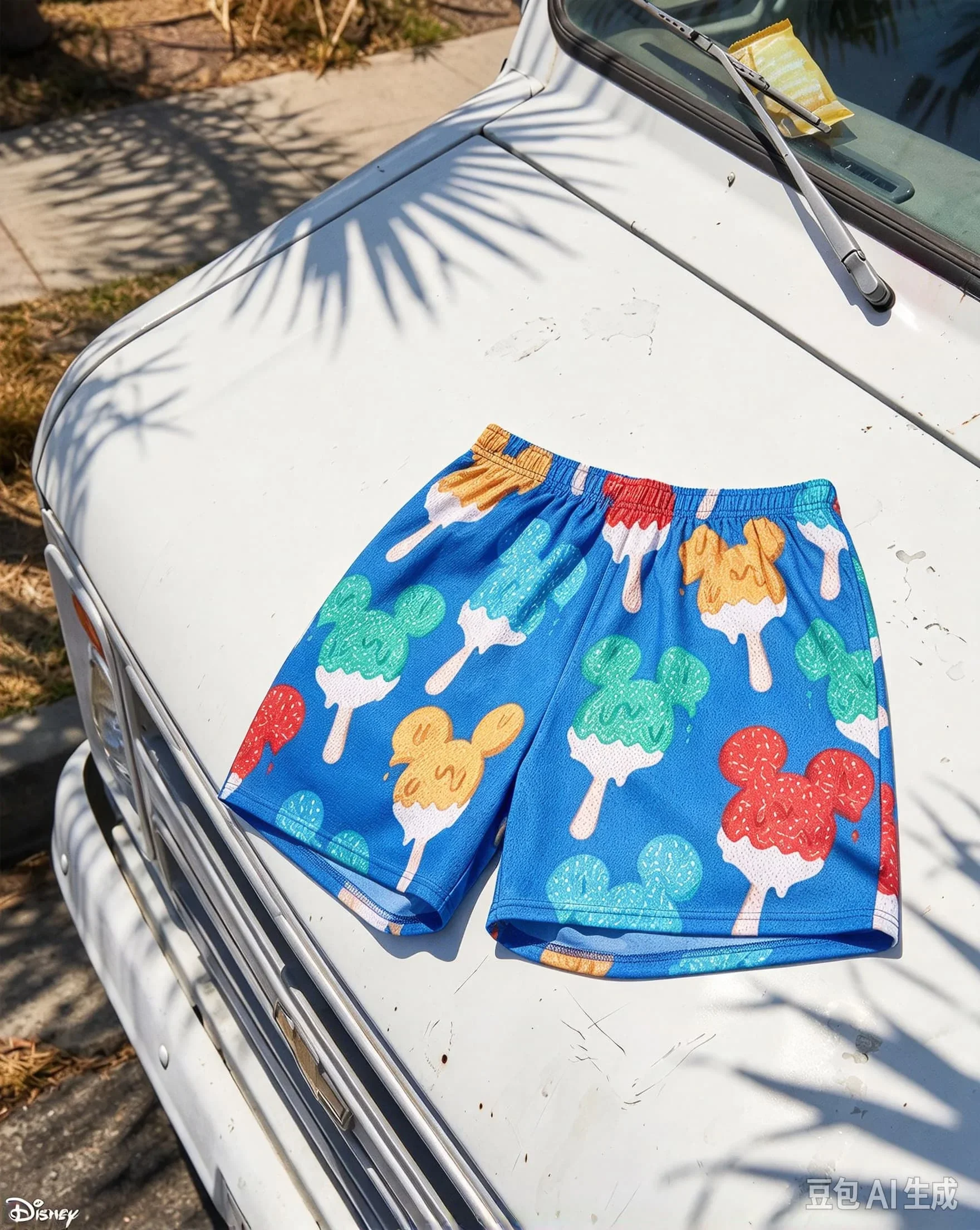 Men Mouse Popsicle Print Shorts Cartoon Ice Cream Full  Basketball Shorts Sport Pants Streetwear Gym Beach Wear Family Matching