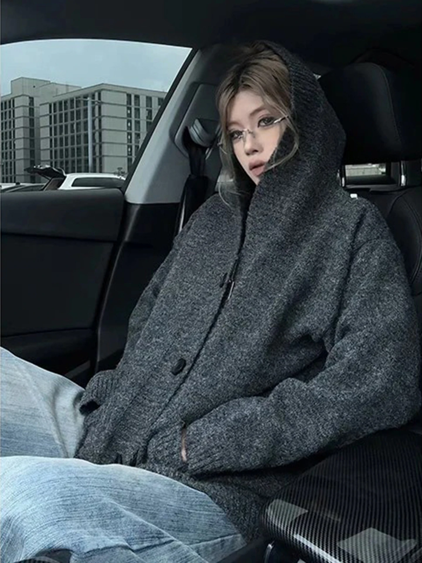 

Deep ey Men's Open Cardigan Sweater Casual American Sle Hoodie Knitted Wear Resistant Long Sve Autumn Outerwear