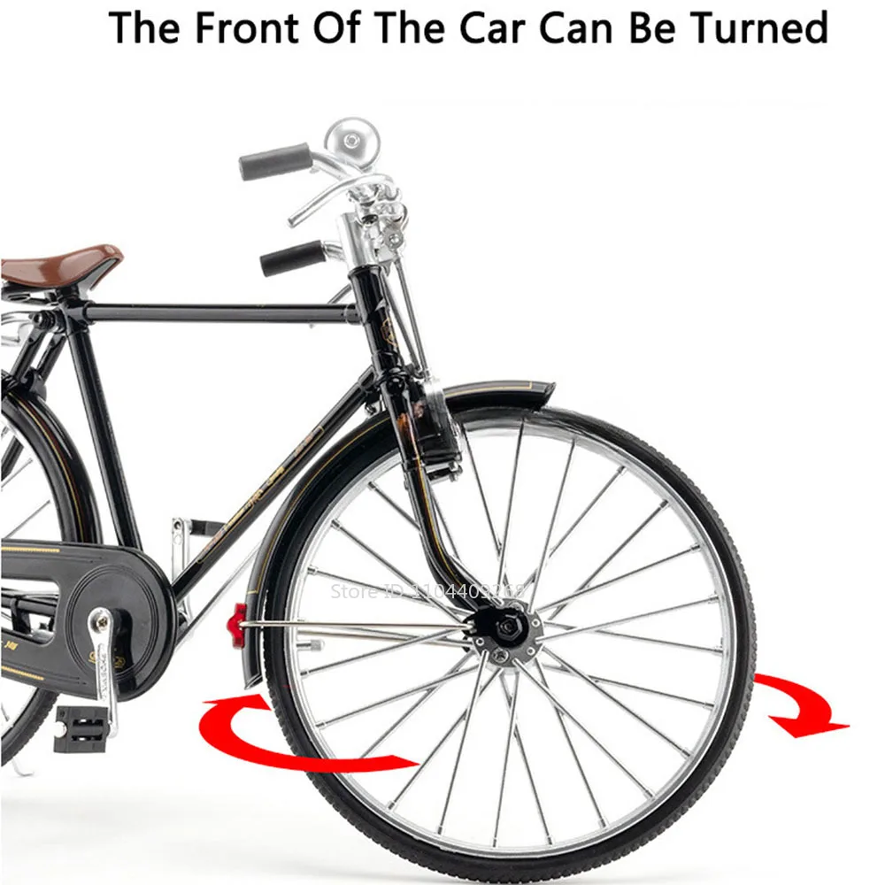 1:6 rétro vieux temps vélo moulé sous pression alliage modèle jouet voiture directionnable avant fin Simulation vélos modèles Collection garçons cadeaux jouets