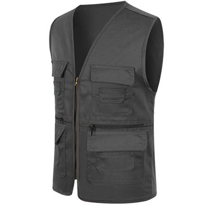 Men\'s multi-pocket traveler fishing photography director outdoor vest