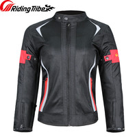 Woman Lady Girl Motorcycle Jacket Summer Breathable Motorbike Armor Coat with 5pcs Protective Pads and Waterproof Liner JK-52