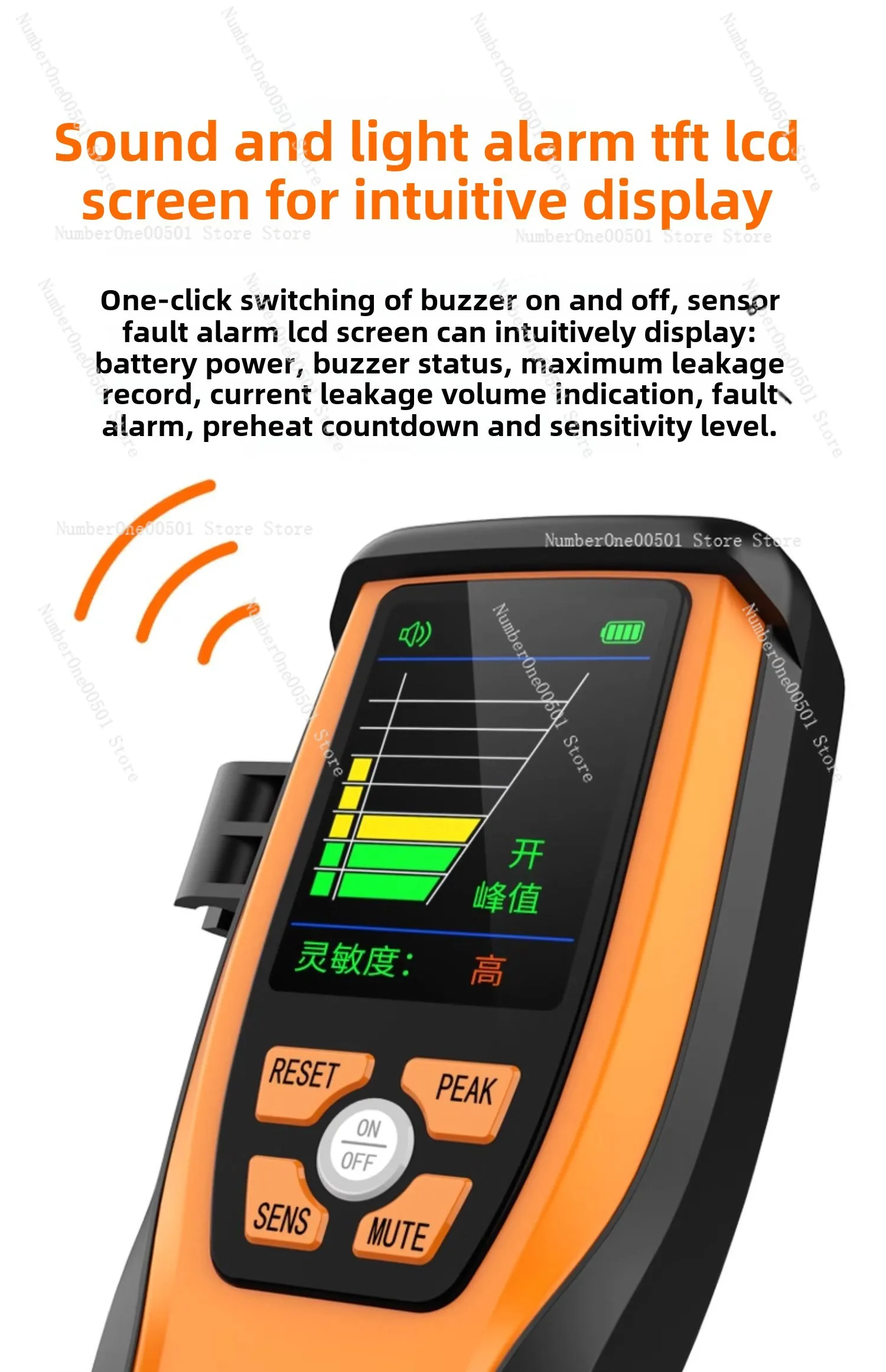 Sensitive Portable Rechargeable Refrigerant Gas Leak Detector Elitech ILD-200