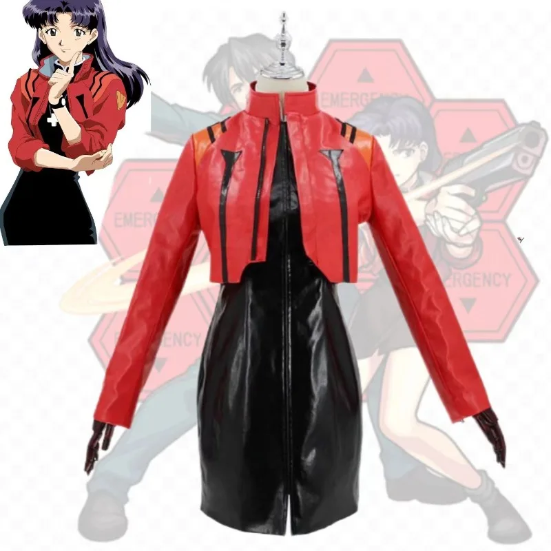 

Neon Genesis Evangelion Katsuragi Misato cartoon animation peripheral two-dimensional cosplay leather suit character style dress