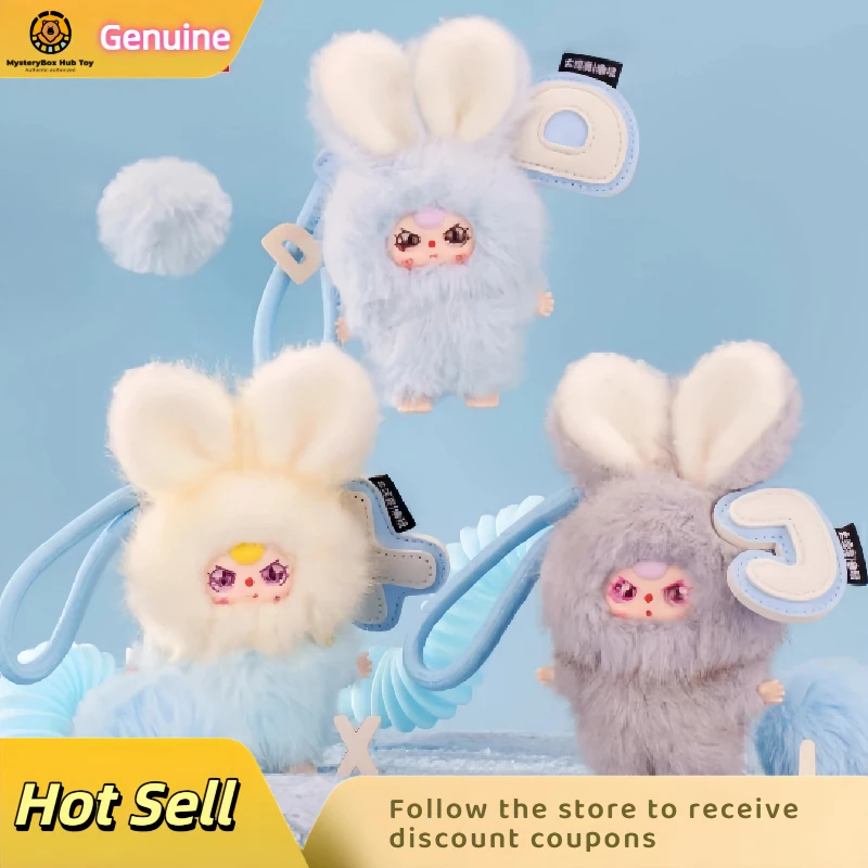 New Genuine Baby Three Super Mini Rabbit Cute Vinyl Letter Bag Pendant Blind Box Mystery Box Keychain Birthday Trendy Toy Gift