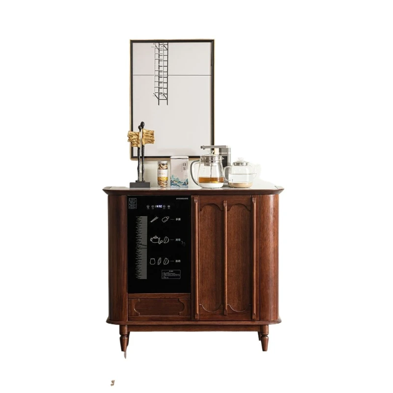 

Retro solid wood tea bar machine, new intelligent voice living room side cabinet water dispenser disinfection integrated