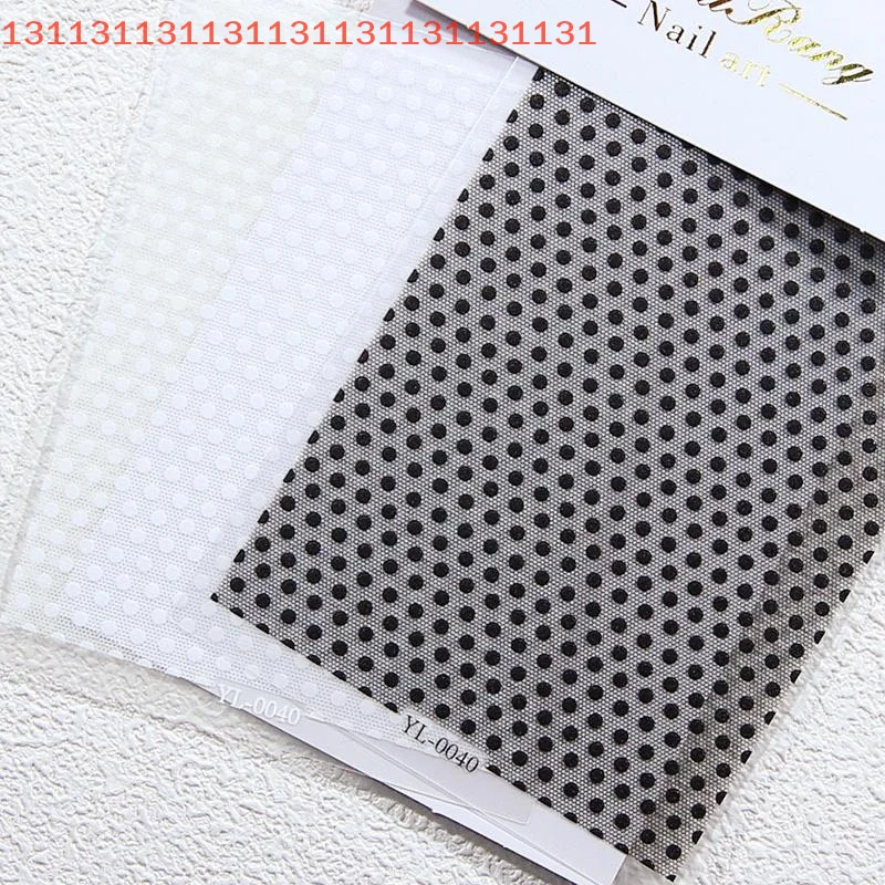 DIY مسمار الشارات رقائق يلتف الزينة مانيكير صالون أسود أبيض البولكا نقطة الدانتيل تصميم مسمار الفن ملصقات لاصق المتزلجون #2