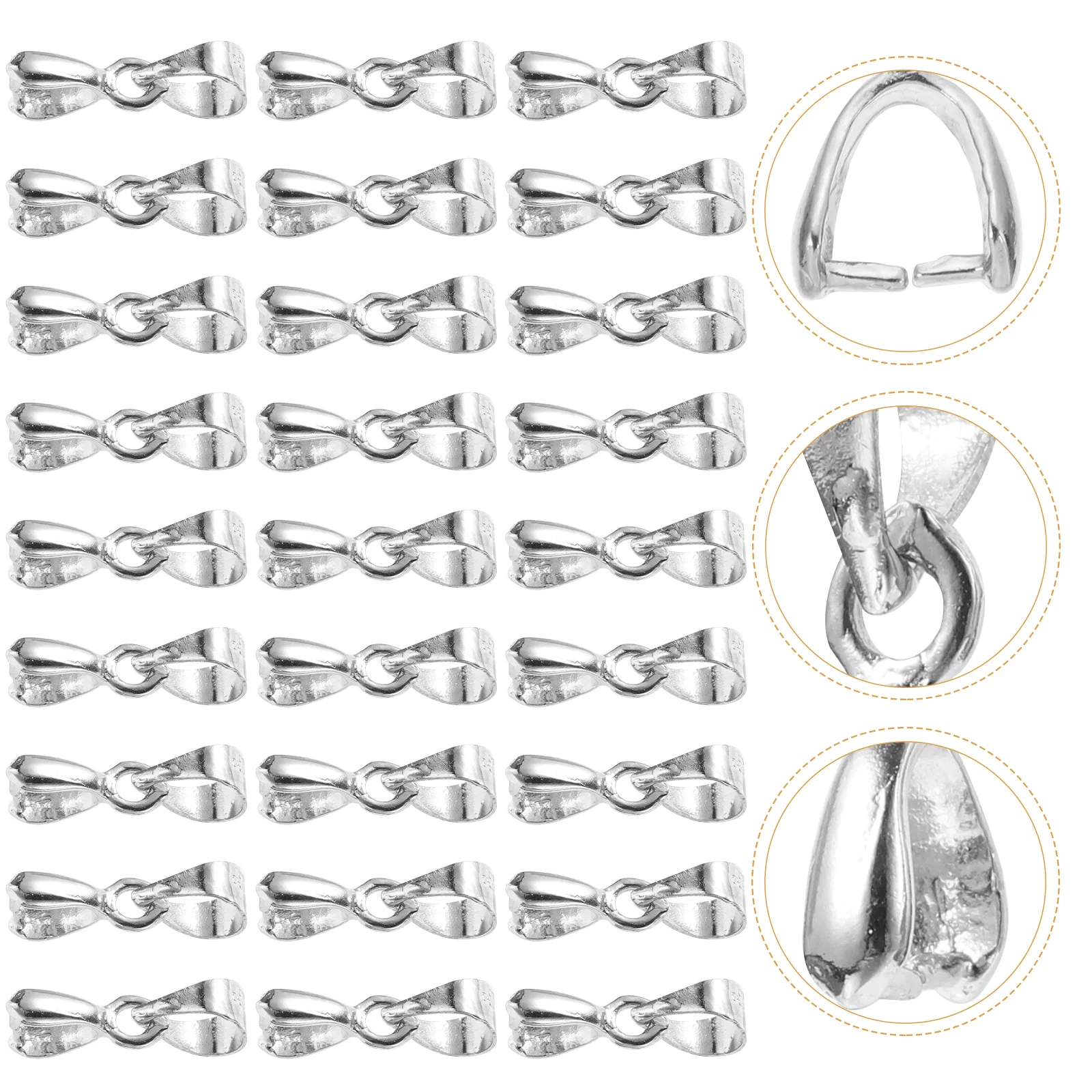

100pcs Pendant Clasp Connector For Diy Necklace Bracelet Keychain Lightweight Pinch Clip Buckle Bail Charm Clasps Bead Pendants