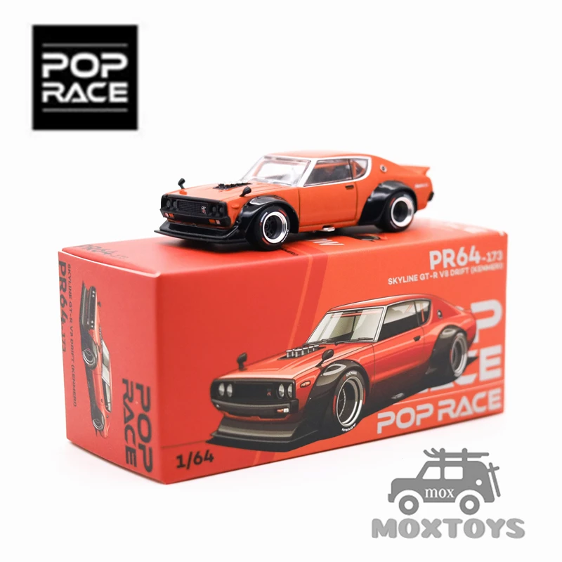 

POP RACE 1:64 SKYLINE GT-R V8 DRIFT (KENMERI) ORANGE Diecast Model Car