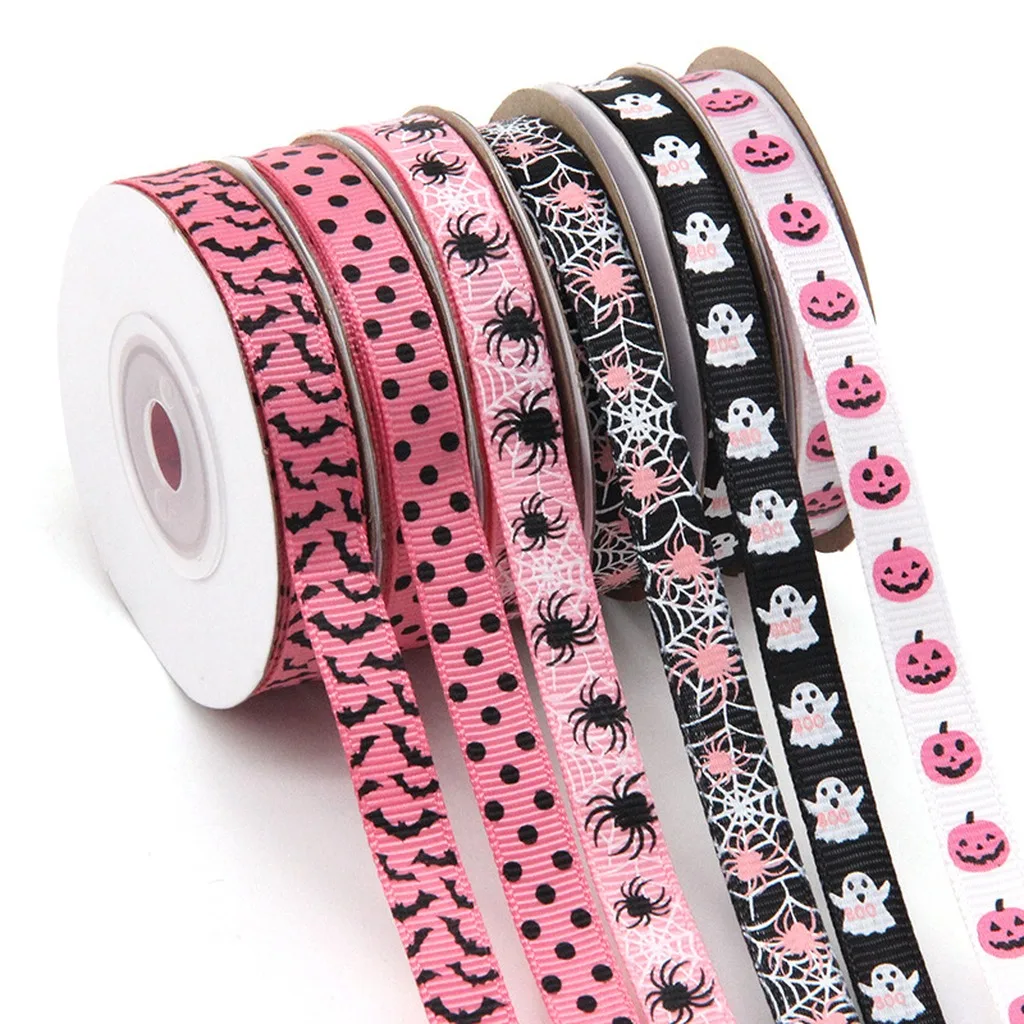 Printed Ribbon Grosgrain Gift Wrapping Ribbon Halloween Themed Ribbon Printed For Garment Accessory Making Gift Wrapping