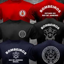 Bombeiros Brazil Rio De Janeiro Fire Department Firefighter Gift T Shirt New 100% Cotton Short Sleeve O-Neck Casual Mens T-shirt