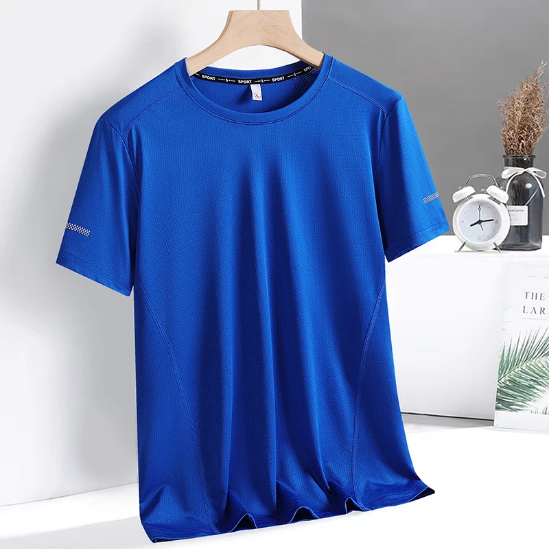 9xl Large Plus Size Quick Dry Short Sleeve T Shirt Gym Jerseys Fitness Trainer Running T-Shirt Teenager Breathable Sportswear