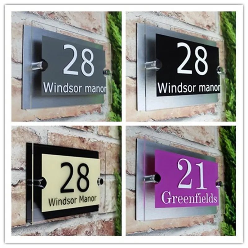 

Classic Customzied Acrylic Decorative House Signs Door Number Vinyl Aluminum Plastic Backing Panels
