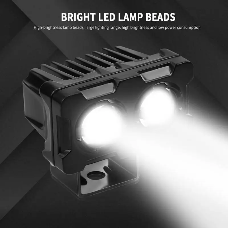 Newest Double LED Mini Driving Light Fog Light Dual Color for Motorcycle Headlight MDL Car