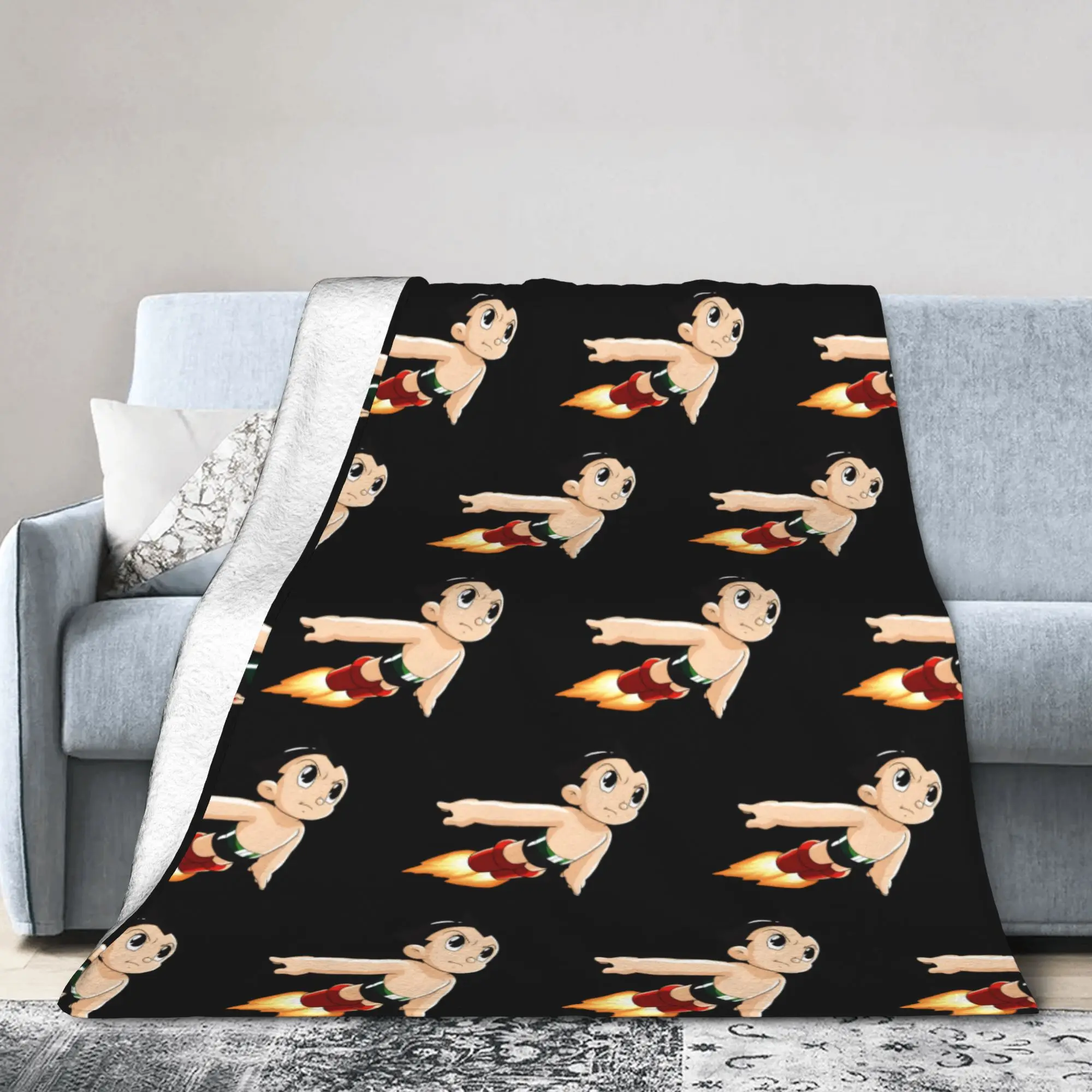 Astroboy Astro Boy Anime Coral Fleece Plush Throw Blanket  Blankets for Bed Car Ultra-Soft Plush Thin Quilt