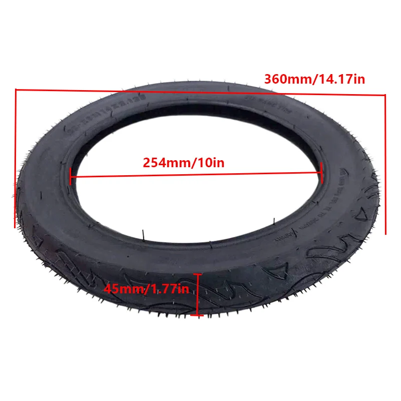 14x2.125 Tubeless Electric Bicycle & Scooter Tire - High Rubber Content for Enhanced Durability (14-Inch, Fits E-Bikes/Scooters)