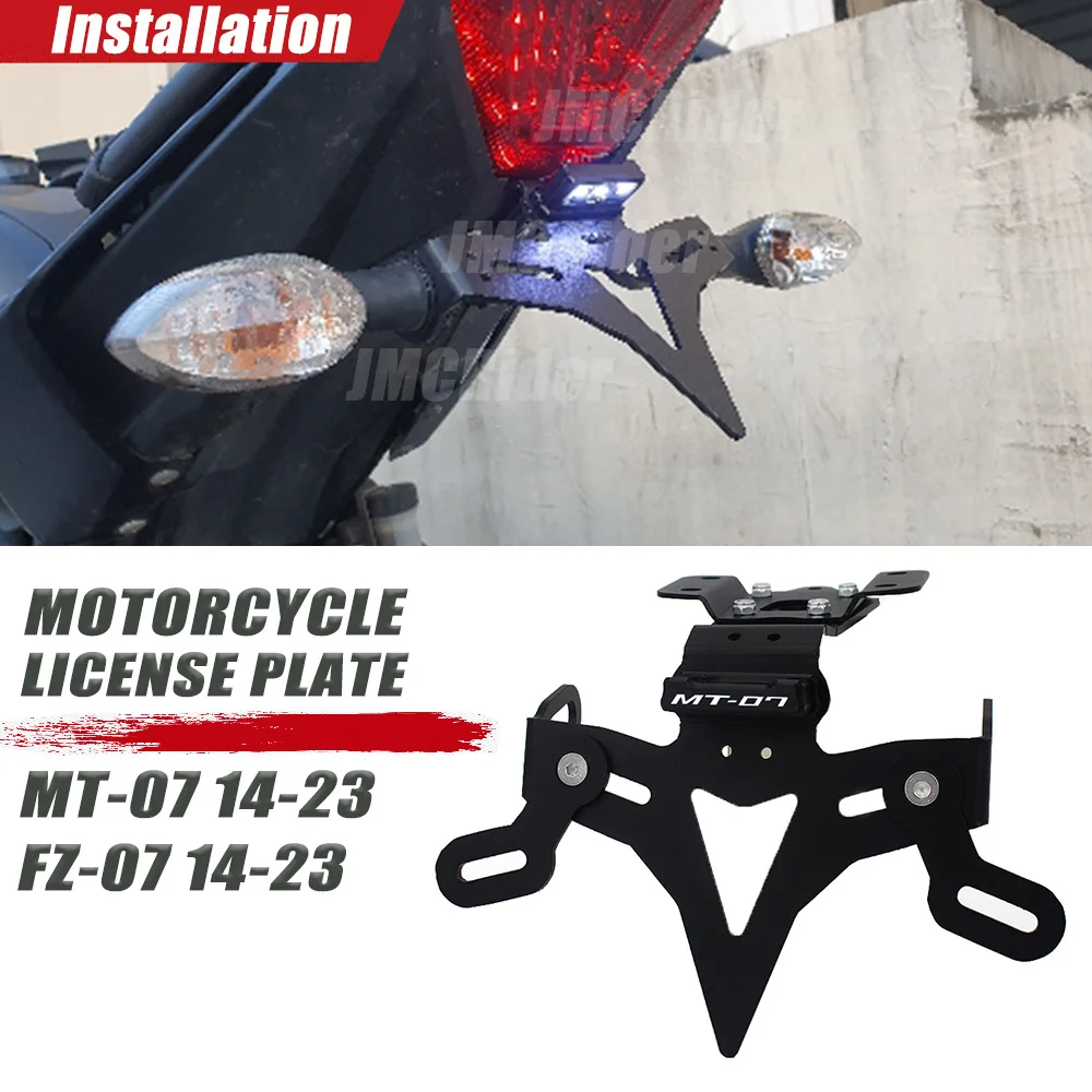 2023 For Yamaha MT-07 MT 07 FZ-07 MT07 2013-2021 2022 Motorcycle License Plate Holder Fender Eliminator Registration Bracket