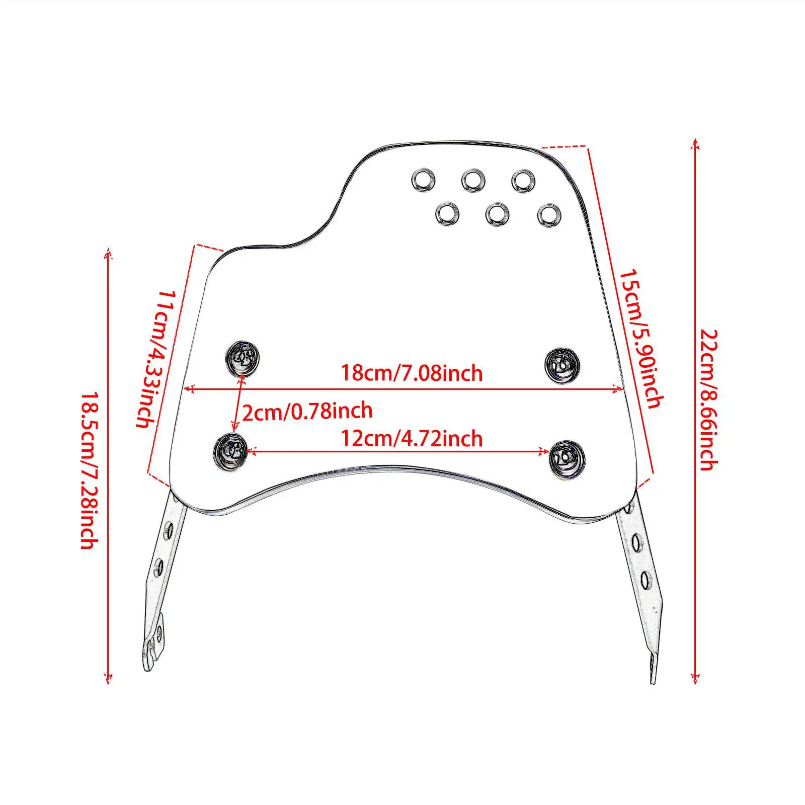 Suitable for New Continent Honda CBF190TR front windshield motorcycle retro small windshield climbing windshield