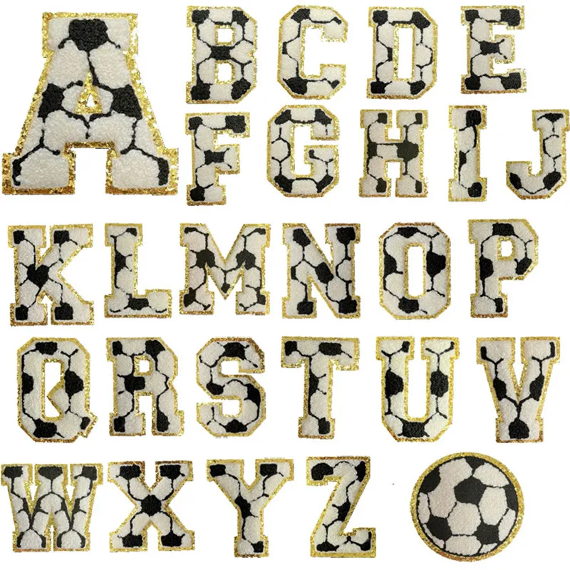 Carnival Football Style Letters Embroidered Iron On Patch Applique Diy Name Badge Alphabet Patches For Clothing Bag Accessories