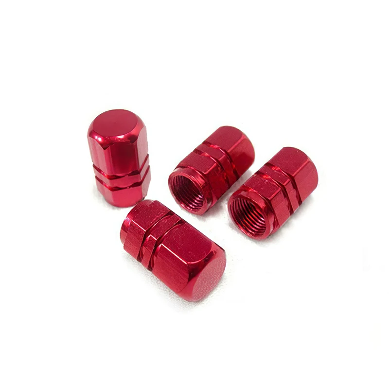 4PCS Car Tire Valve Stems Cap Knurling Style Tire Valve Cap Aluminum Tire Wheel Stem Air Valve Cap car Universal accessories