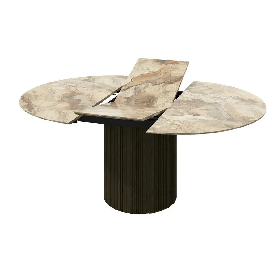 #Luxury Ceramic Round Conference Table Premium Custom Stone Furniture Solid Wood Extendable Dining Table  for Hotel and Home TV