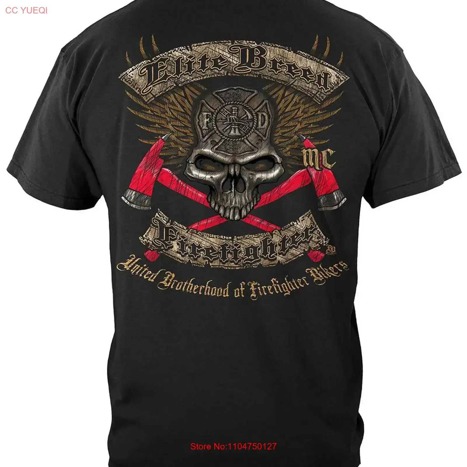 Elite Breed Firefighter Biker 100 Cotton Black T Shirt vintage Washed streetwear Versatile designer clothes Soft homme Slightly