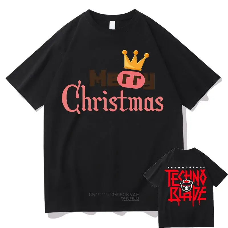 

Kawaii King of The Pig Technoblade Merch футболка Летняя двусторонняя печать для мужчин и женщин модные топы с коротким рукавом Футболка для женщин