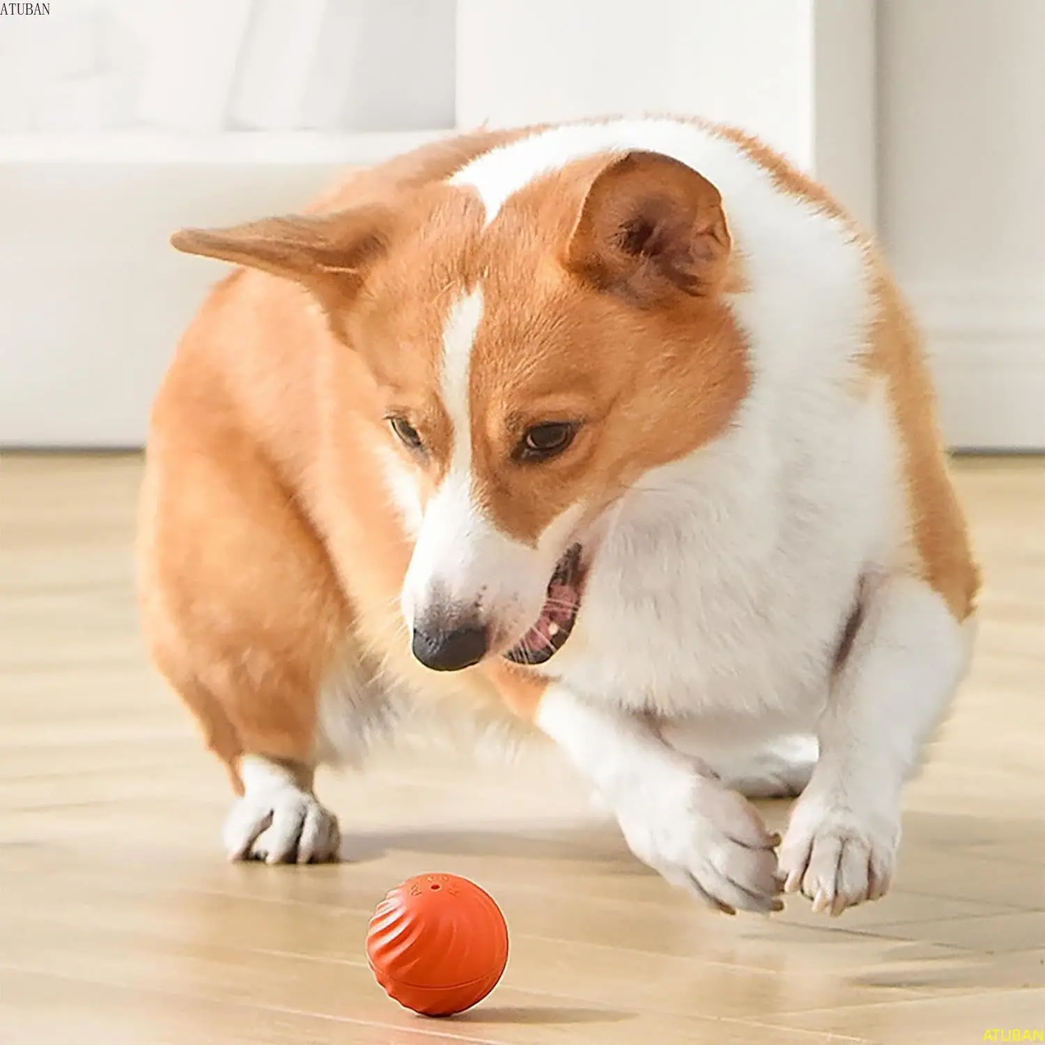 Pet Rolling Ball Toys, Smart Self Moving, Brinquedo interativo durável do cão, Bola de cão recarregável para animais de estimação