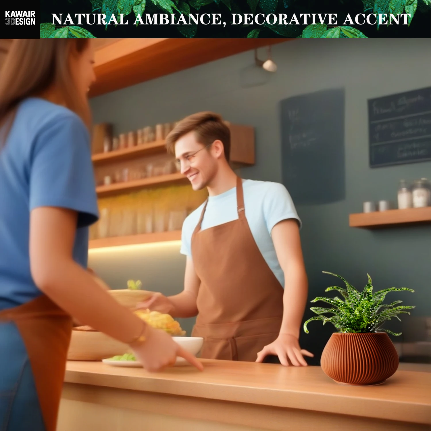 وعاء نباتات مطبوع ثلاثي الأبعاد قابل للتحلل الحيوي قابل للتفصيل بخطوط مفصلة - وعاء نباتات صديق للبيئة صديق للبيئة للمنزل وهدية مستدامة