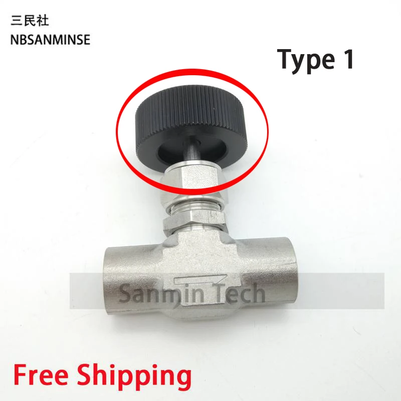 316 Stainless Steel Needle Valve NV Internal and External Thread Straight Through Needle Valve Stainless Steel