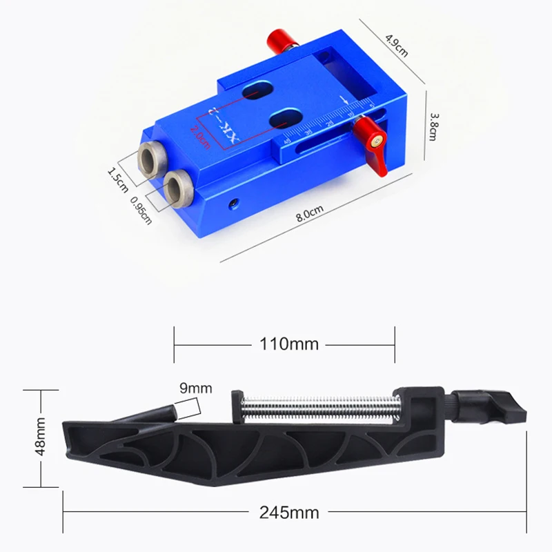 XK-2A Woodworking inclined hole device Pocket Hole Jig Kit System Woodworking drilling aid positioning