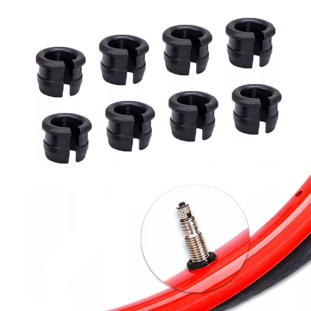 

8pcs/lot MTB Road Bike Schrader Valve Rim Convert To Presta Valve Inner Tube Adapter Rubber Plug Black Bicycle Accessories