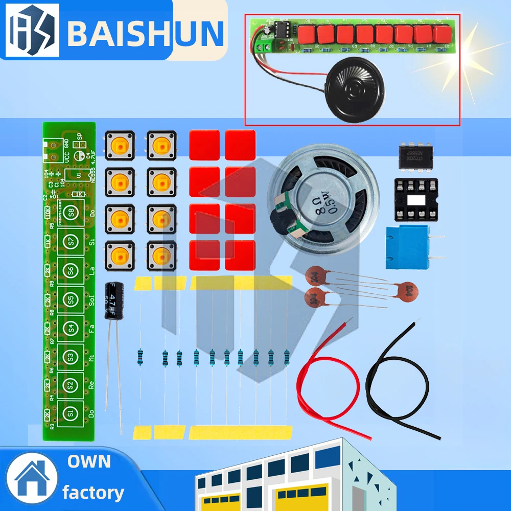 1 set Kit fai da te NE555 Modulo organo per pianoforte elettrico per componenti elettronici