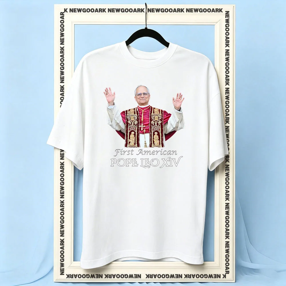 First American Pope Leo XIV t-shirt woman man Casual cotton printed t shirts Adult O-neck summer outdoors tee Trending