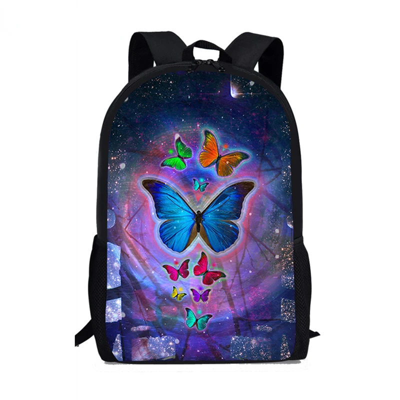 

Classic Popular Funny Butterfly Notebook Backpacks pupil School Bags 3D Print Oxford Waterproof Boys/Girls Laptop Backpacks