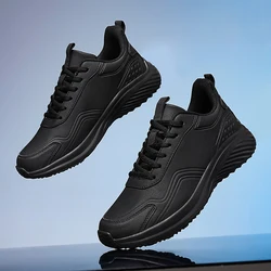 2024 Male Casual Sneakers Outdoor Leather Running Shoes Breathable  Walking ShoesMen Fashion Climbing Shoes British Style