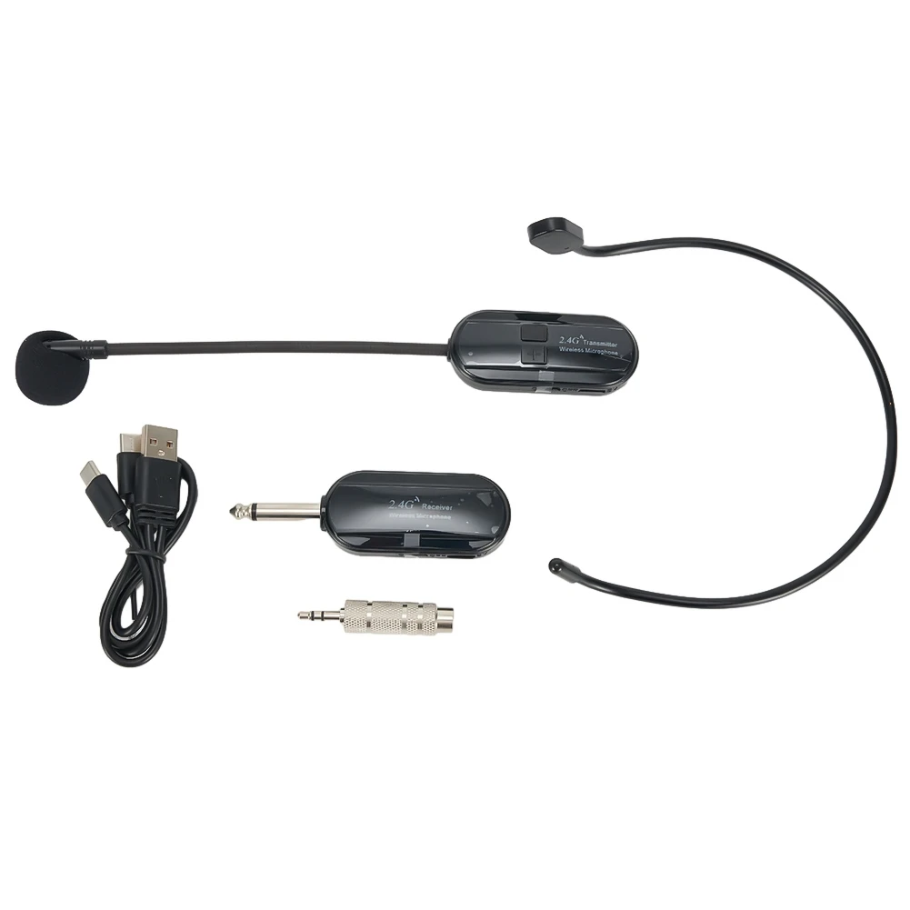 Transmissor de microfone sem fio com cabo USB, faixa de fala ao ar livre, 100Hz-15kHz, 160 pés, 2.4G, 50M, 6-8Hours