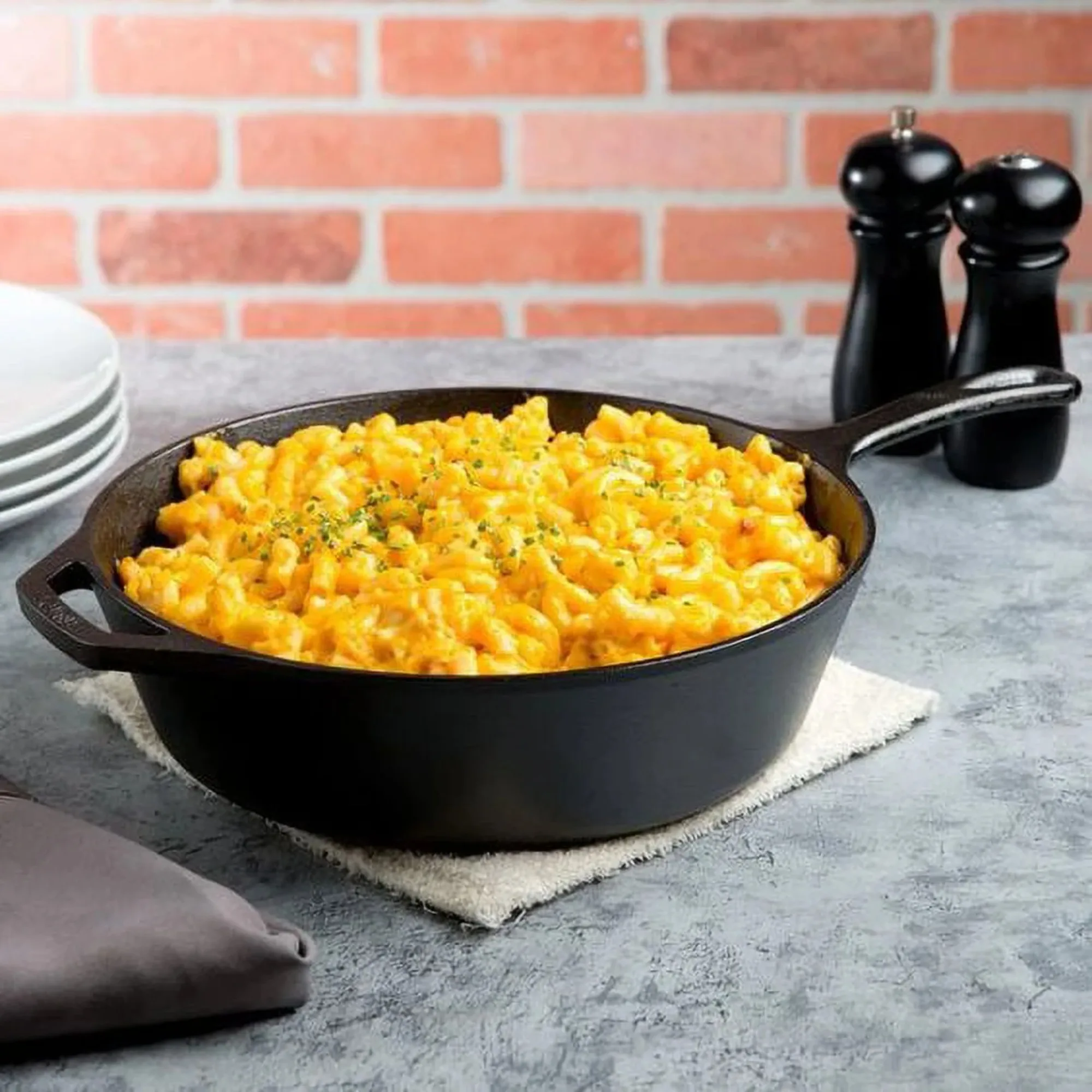 

Предварительно приправленная чугунная глубокая сковорода, внешний диаметр 10,5 дюйма x 3 дюйма