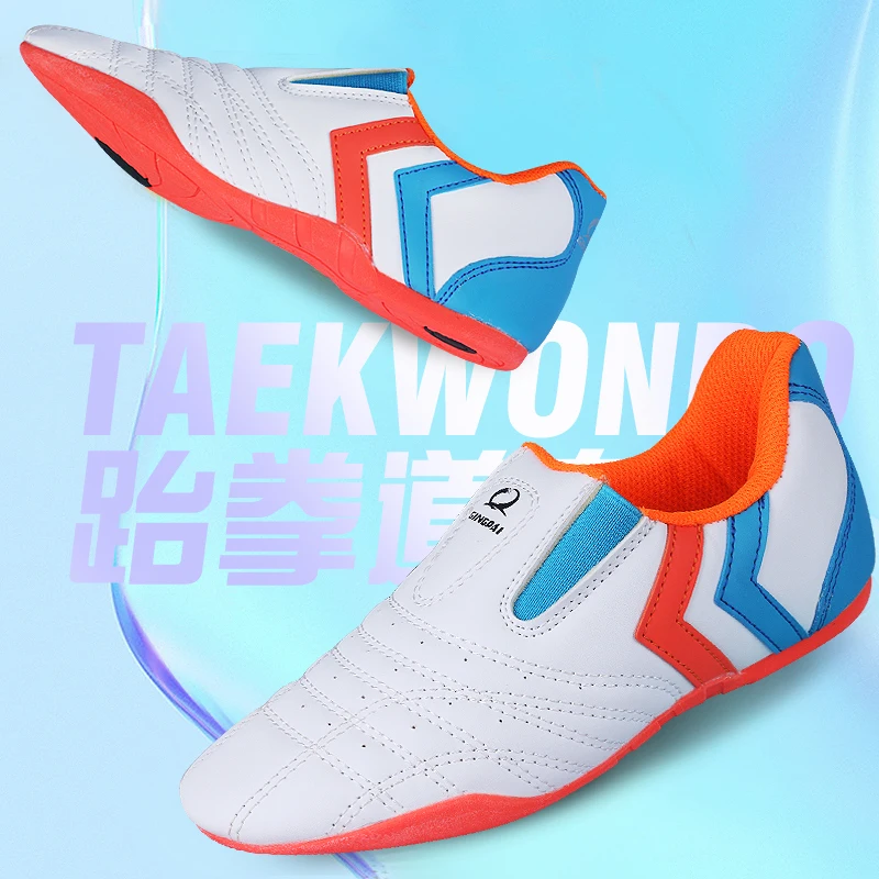 Chinese Wushu Shoes Tai Chi Shoes PU Leather Kungfu Taiji Practice for Men/Women Taekwondo Sport Sneaker Tae Kwon Do Shoes